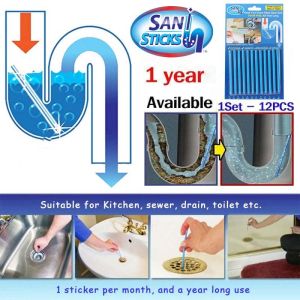 Sani Drain Sticks, As Seen on TV Drain Stix Drainstix Cleaner Drain Deodorizer for Preventing Clogs Eliminating Smelly Odor Kitchen Bathroom Sink Septic Tank Safe for Drains