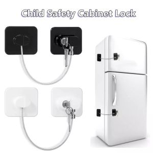 A safe refrigerator lock for children with keys or encrypted lock
